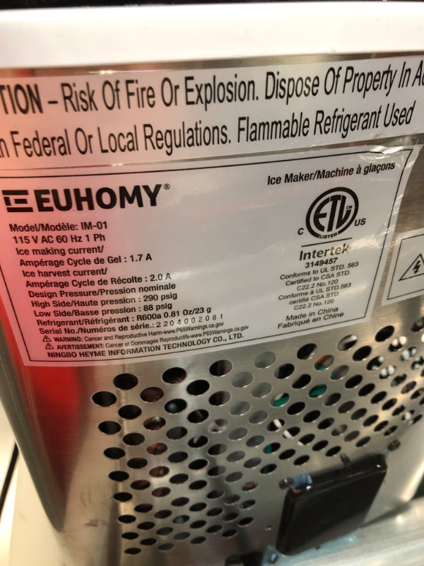 Photo 4 of **FOR PARTS**BROKEN LID**EUHOMY Ice Maker Machine Countertop, 26 lbs in 24 Hours