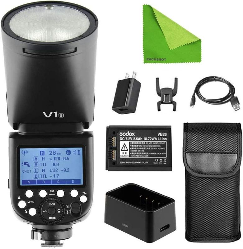 Photo 1 of Godox V1-S Round Head Camera Flash Speedlite Flash for Sony DSLR Camera