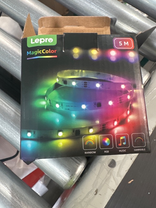 Photo 2 of **SEE NOTES** Lepro LED Strip Lights, 16.4ft Music Sync MagicColor Light Strip with Remote