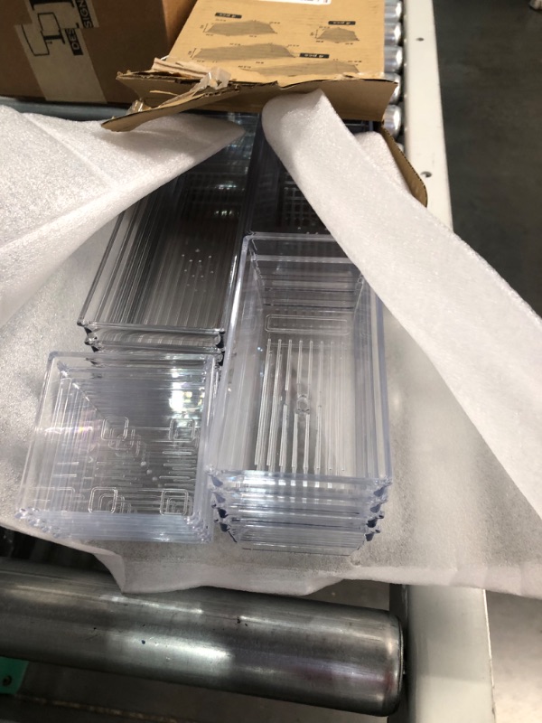 Photo 2 of 14 PCS Clear Plastic Drawer Organizer Tray for Makeup, Kitchen Utensils, Jewelries and Gadgets