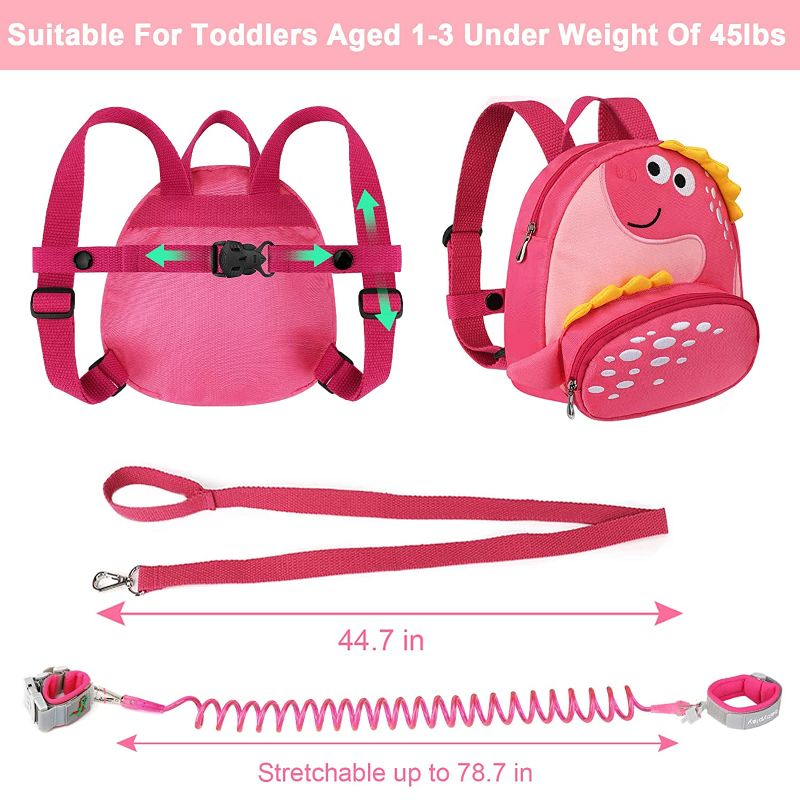 Photo 1 of Accmor Toddler Backpack Harness with Safety Leash, Cute Dinosaur PINK