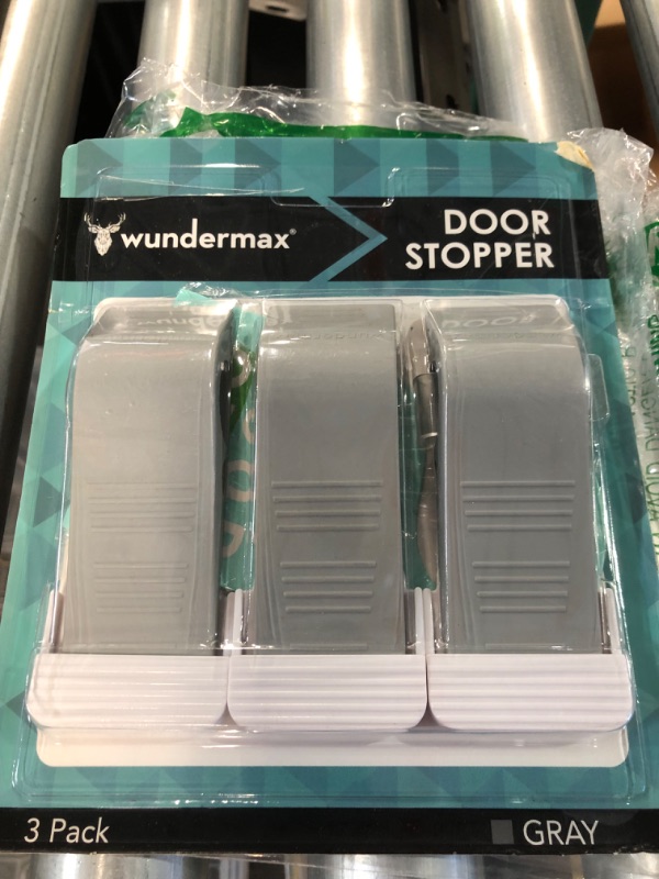 Photo 1 of Wundermax Door Stoppers - Pack of 3 Rubber Door Wedge Gray