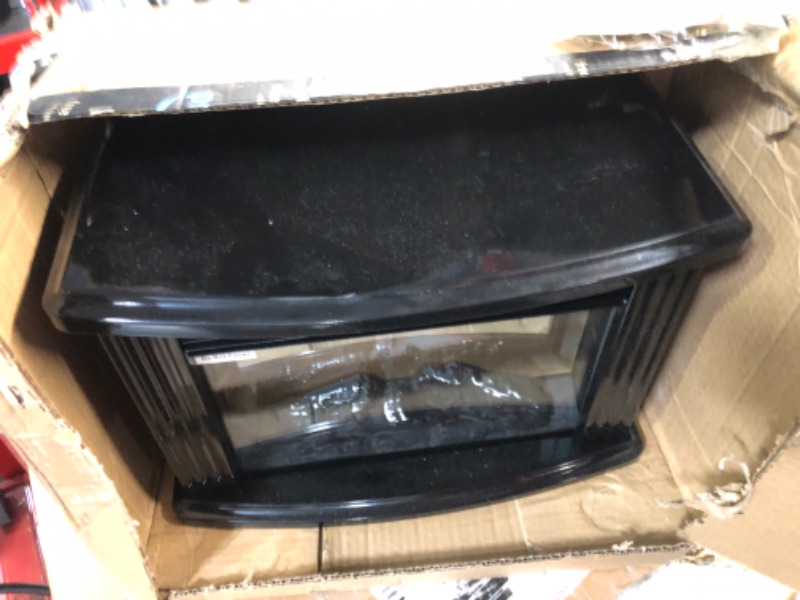 Photo 2 of **MINOR DENT**
DONYER POWER 14" Mini Electric Fireplace Tabletop Portable Heater, 1500W, Black Metal  14'' Black