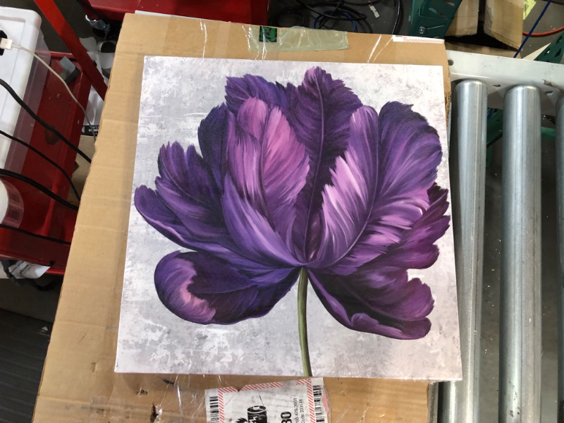 Photo 2 of ***SEE NOTES*** Purple Flower Canvas Wall Art Flower