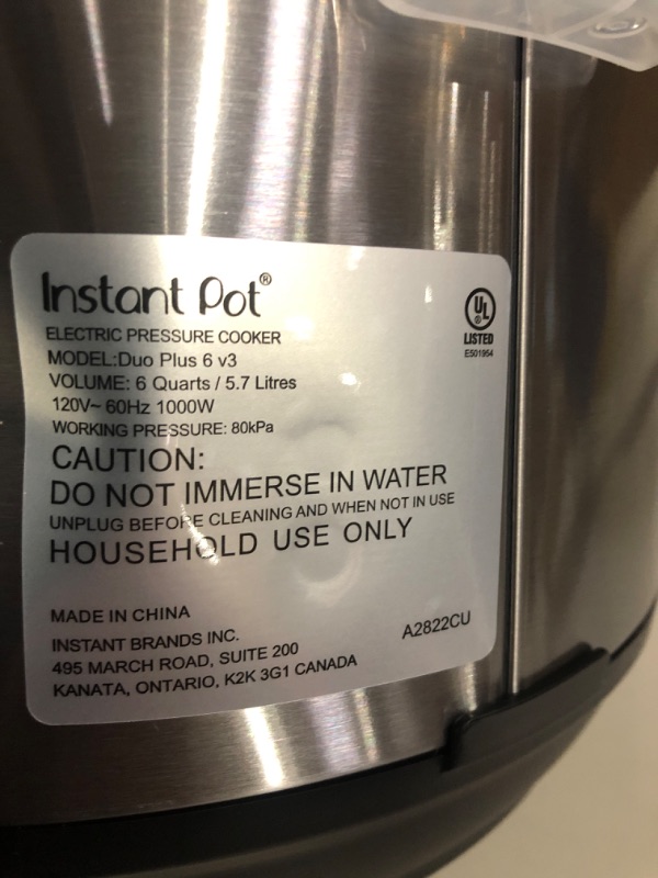 Photo 4 of !!!SEE CLERK NOTES!!!
Instant Pot Duo Plus 6 qt 9-in-1 Slow Cooker/Pressure Cooker