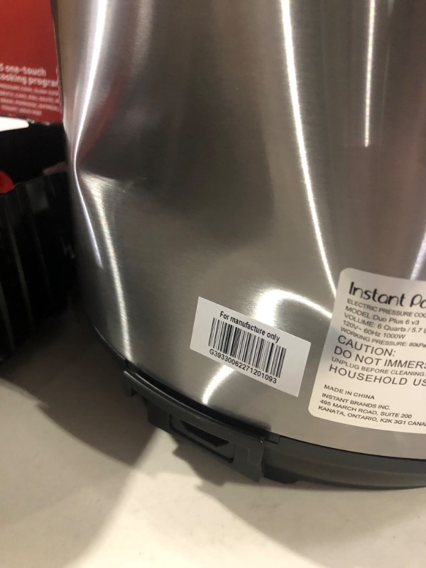 Photo 5 of !!!SEE CLERK NOTES!!!
Instant Pot Duo Plus 6 qt 9-in-1 Slow Cooker/Pressure Cooker