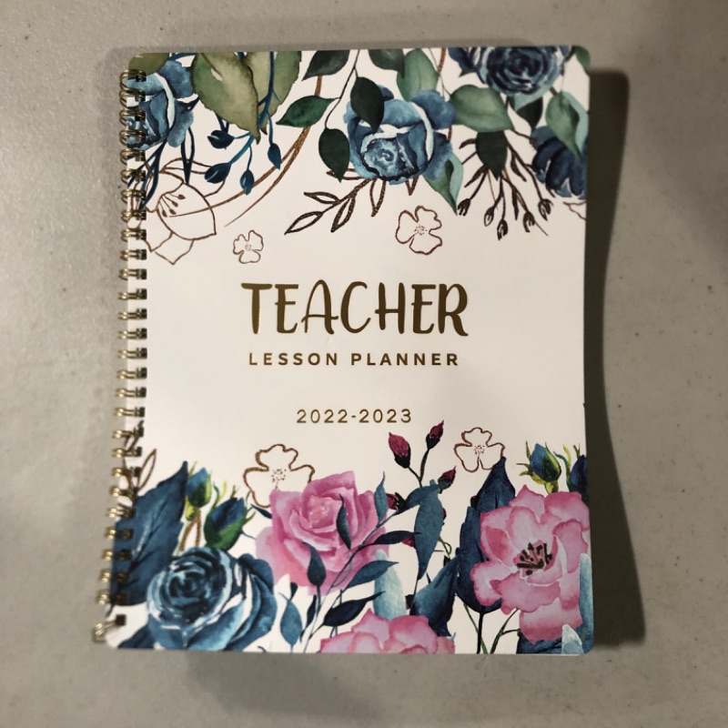 Photo 2 of bloom daily planners New Undated Academic Year Teacher Planner & Calendar with Frosted Protective Cover - 7 Period Lesson Plan Organizer Book (9" x 11") - Teacher with a Plan