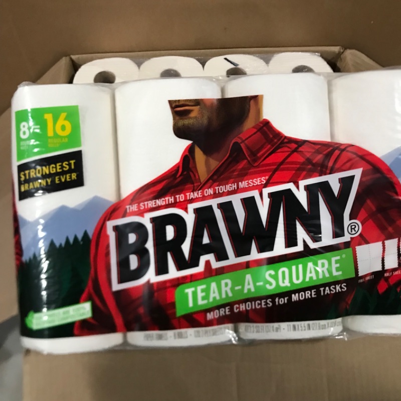 Photo 2 of Brawny® Tear-A-Square® Paper Towels, 16 Double Rolls = 32 Regular Rolls White 16 Count (Pack of 1)