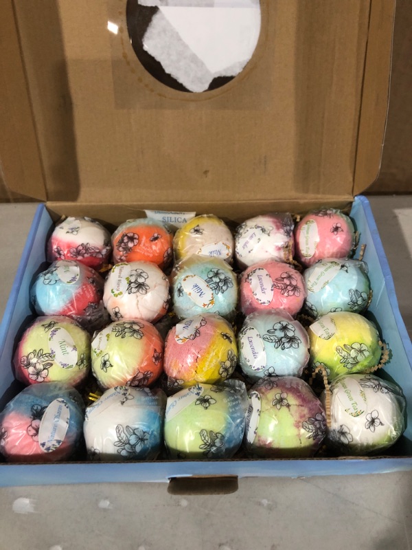 Photo 2 of Bath Bomb Gift Set with Toys Inside, 20 Pack Organic Bath Bombs for Kids, Kids Safe Handmade Fizzy Balls for Kid, Ideal Birthday Gift for Boys & Girls) 20PCS Bath bomb