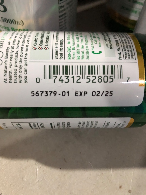 Photo 2 of **4 Bottles Total** Nature's Bounty Vitamin B12, Supports Energy Metabolism, Tablets, 1000mcg, 200 Ct Unflavored