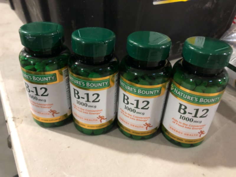 Photo 3 of **4 Bottles Total** Nature's Bounty Vitamin B12, Supports Energy Metabolism, Tablets, 1000mcg, 200 Ct Unflavored
