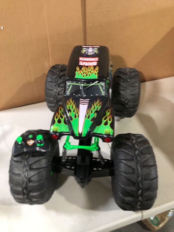 Photo 2 of Monster Jam, Official Mega Grave Digger All-Terrain Remote Control Monster Truck with Lights, 1: 6 Scale, Kids Toys for Boys