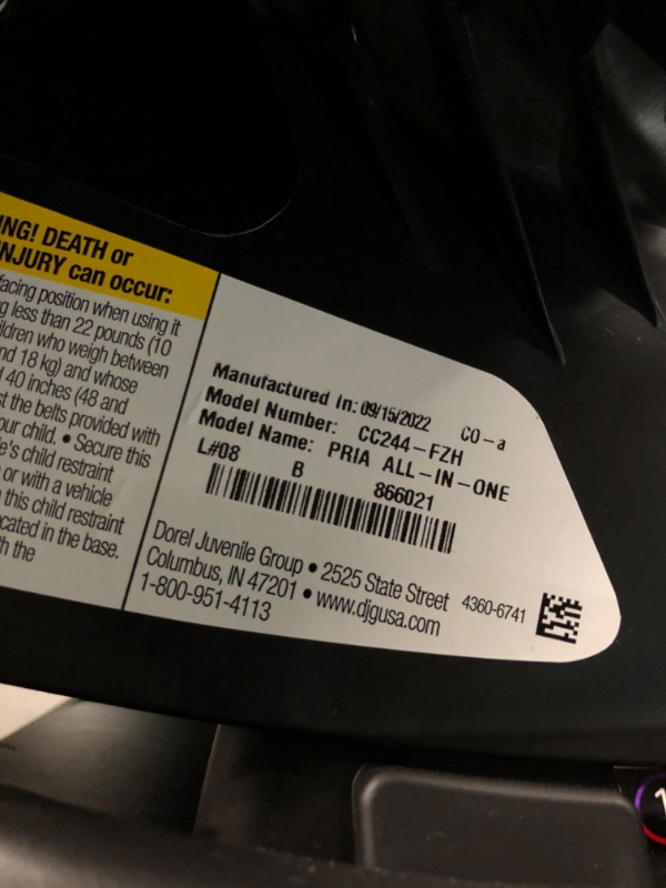 Photo 1 of **SEE NOTES** Maxi-Cosi Pria All-in-One Convertible Car Seat, All-in-One Seating System: Rear-Facing, from 4-40 pounds; Forward-Facing to 65 pounds; and up to 100 pounds in Booster Mode, Sonar Grey