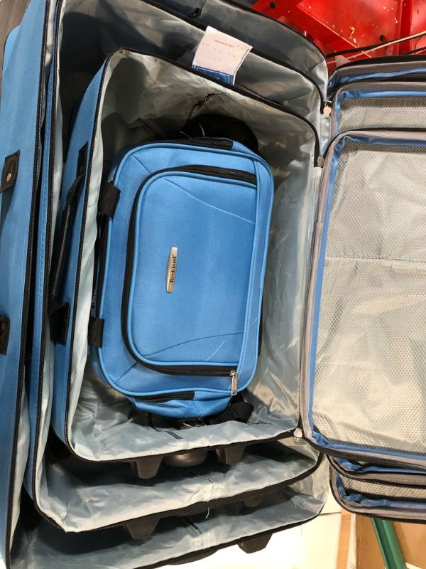 Photo 5 of -USED-Rockland Journey Softside Upright Luggage Set, Blue, 4-Piece (14/19/24/28) 4-Piece Set, Blue