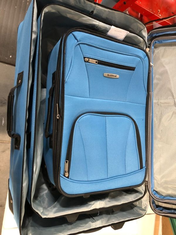 Photo 4 of -USED-Rockland Journey Softside Upright Luggage Set, Blue, 4-Piece (14/19/24/28) 4-Piece Set, Blue