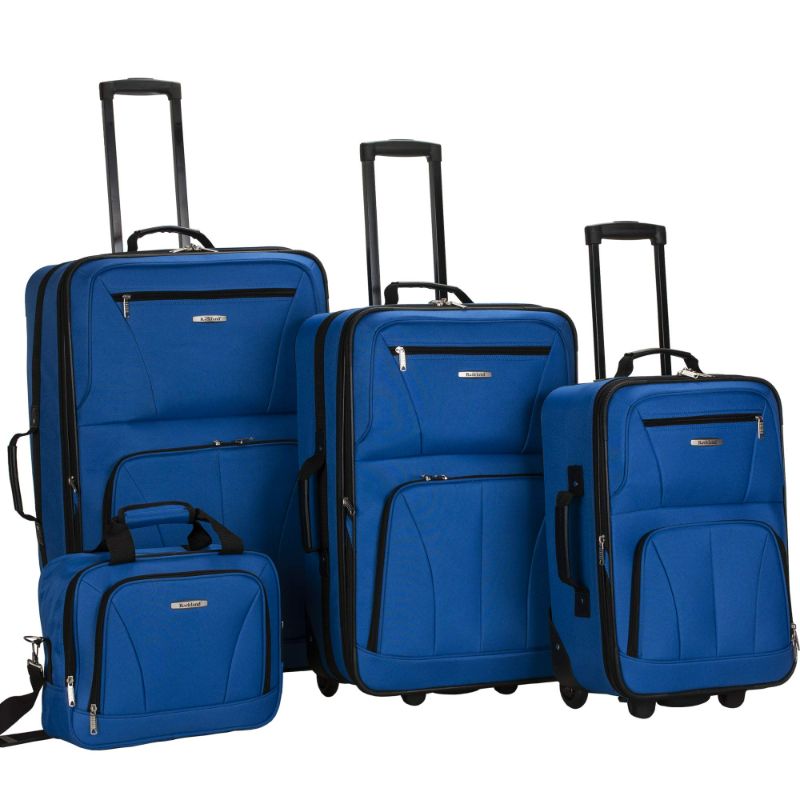 Photo 1 of -USED-Rockland Journey Softside Upright Luggage Set, Blue, 4-Piece (14/19/24/28) 4-Piece Set, Blue