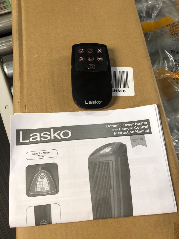 Photo 1 of Lasko Oscillating Digital Ceramic Tower Space Heater, Overheat Protection, Timer and Remote Control, 22.5 Inches, Black, 1500W - ?8.39"D x 7"W x 22.38"H