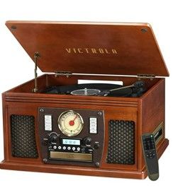 Photo 1 of ***TESTED/ TURNS ON*** Victrola Navigator 8-in-1 Classic Bluetooth Record Player with USB Encoding and 3-Speed Turntable Bundle with Victrola Wooden Stand for Wooden Music Centers with Record Holder Shelf, Mahogany