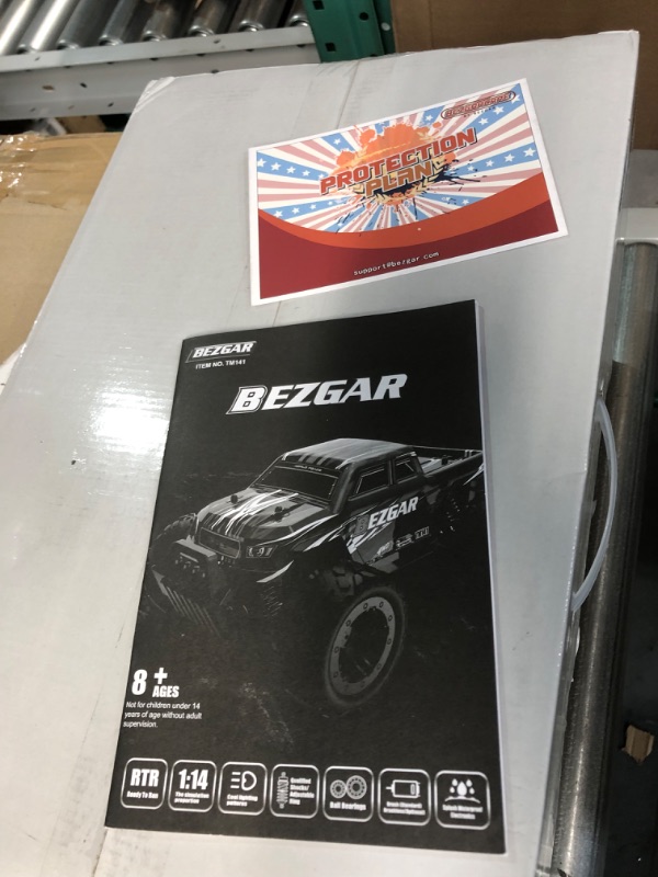 Photo 2 of ***USED*** BEZGAR TM141 RC Truck 1:14 Scale Fast Racing Car, 4WD Top Speed All Terrains Electric Toy Off Road RC Car Vehicle Truck Crawler with Two Rechargeable Batteries for Boys Kids and Adults