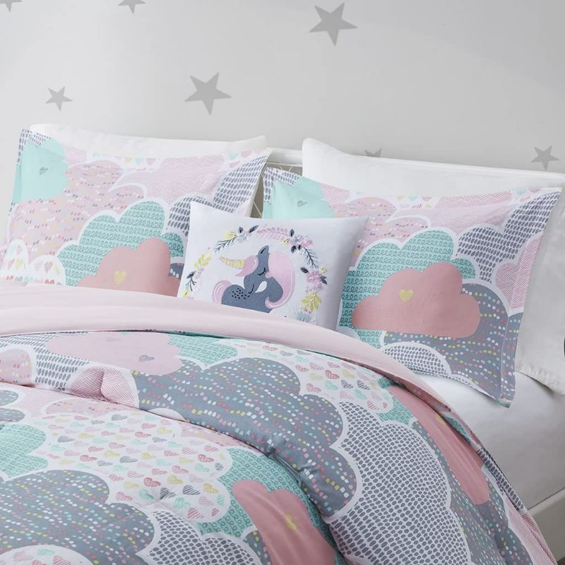 Photo 1 of ***USED*** Urban Habitat Kids Harmony Cotton 4-Piece Pink Unicorn Comforter Set, Full/Queen
