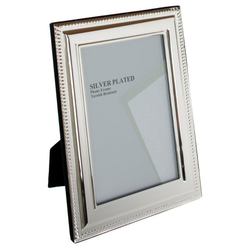 Photo 1 of ***DAMAGED*** Unity 4 X 6-inch Bead Photo Frame, Silver Plated
