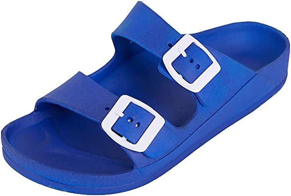 Photo 1 of FUNKYMONKEY Women's Comfort Slides Double Buckle Adjustable EVA Flat Sandals
