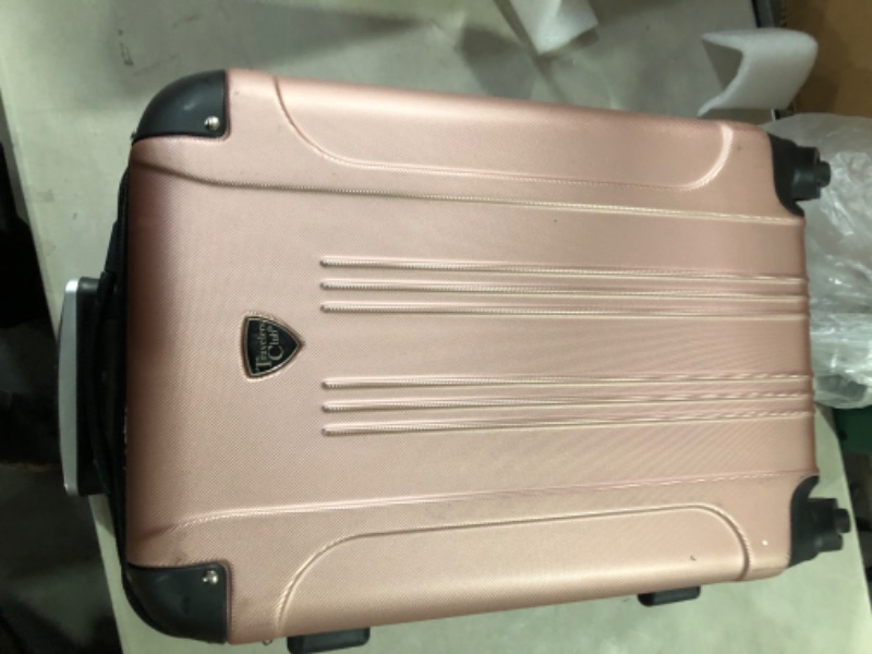 Photo 4 of **SEE NOTES**Travelers Club Chicago Hardside Expandable Spinner Luggage, Rose Gold, 3 Piece Set Rose Gold 3 Piece Set