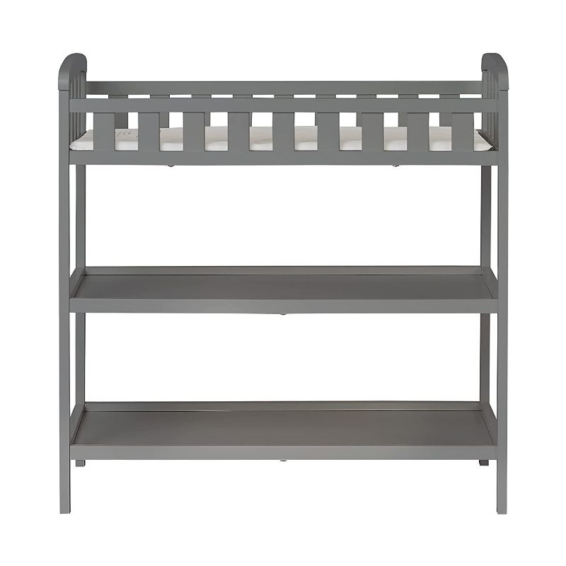 Photo 1 of Dream On Me Emily Changing Table In Steel Grey, Comes With 1" Changing Pad, Features Two Shelves, Portable Changing Station, Made Of Sustainable New Zealand Pinewood