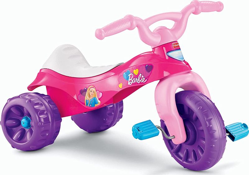 Photo 1 of Fisher-Price Barbie Tough Trike, Toddler Ride-On Toy Tricycle With Storage Compartment