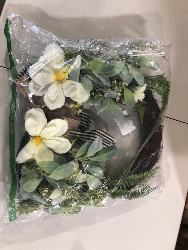 Photo 1 of 22 Inch Magnolia Fall Wreath for Front Door