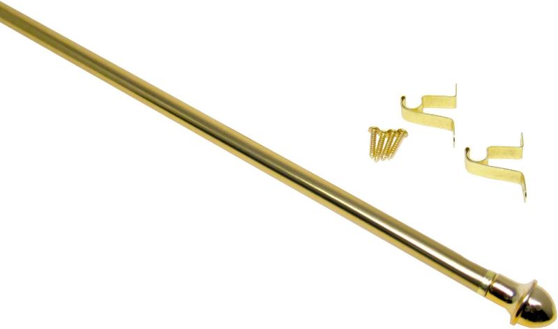 Photo 1 of Classic Touch Curtain Rod, Gold, 28-48 inch