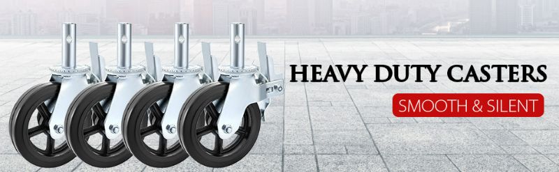 Photo 1 of 8" x 2" Scaffolding Swivel Casters
The highest quality industrial grade Scaffolding caster wheels made of non-marking rubber type, can roll smoothly and silently on any floors. 360° rotation design make it more flexibly to transform direction. Steel struc