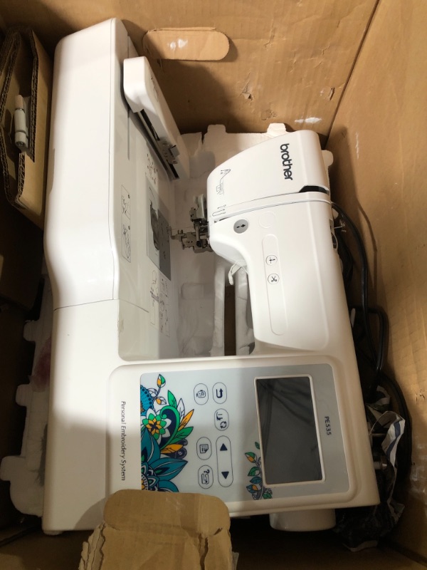 Photo 2 of Brother PE535 Embroidery Machine, 80 Built-in Designs, 4" x 4" Hoop Area, Large 3.2" LCD Touchscreen, USB Port, 9 Font Styles