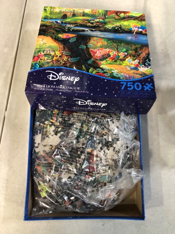 Photo 2 of *BAG HAS BEEN OPENED/SEE NOTES** Ceaco Thomas Kinkade The Disney Collection Alice in Wonderland Jigsaw Puzzle, 750 Pieces