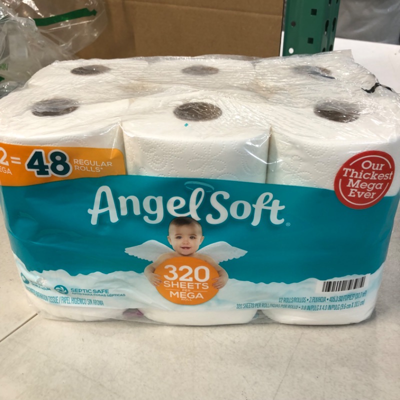 Photo 2 of Angel Soft® Toilet Paper, 48 Mega Rolls = 192 Regular Rolls, 2-Ply Bath Tissue