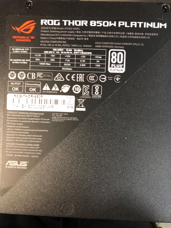 Photo 5 of Asus ROG Thor 850W Power Supply