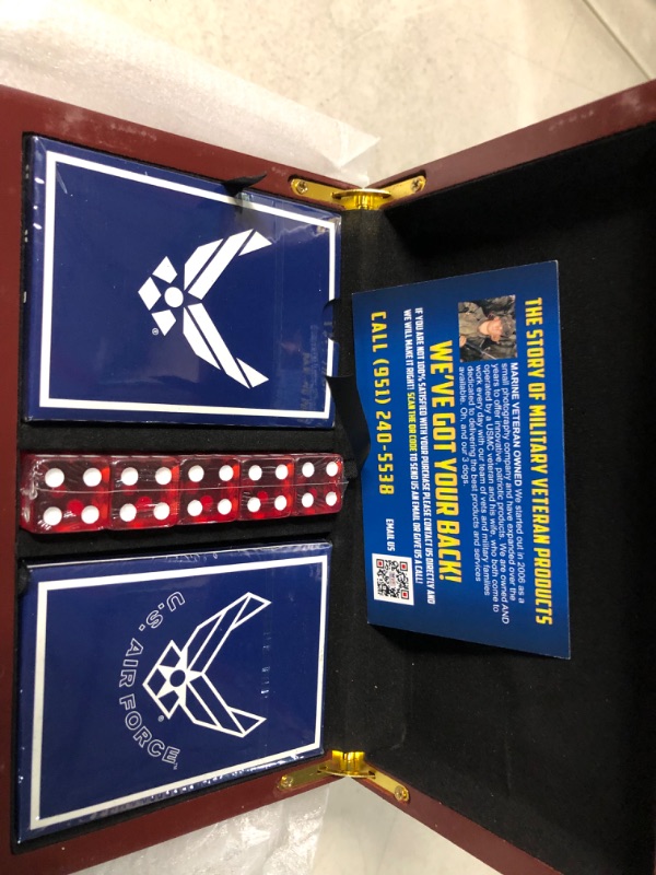 Photo 3 of Air Force Playing Cards with Dice and Wooden Keepsake Box