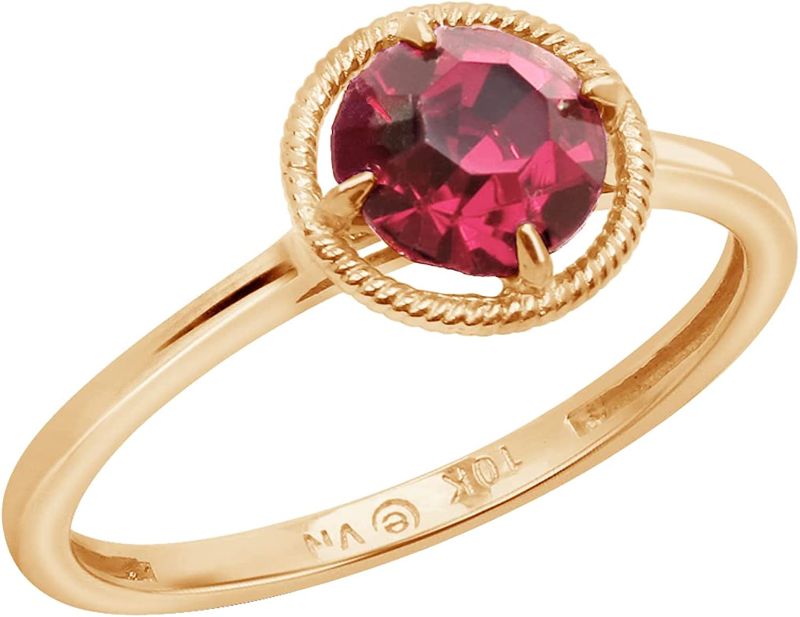 Photo 1 of Amazon Collection 10k Gold Imported Crystal October Birthstone Ring