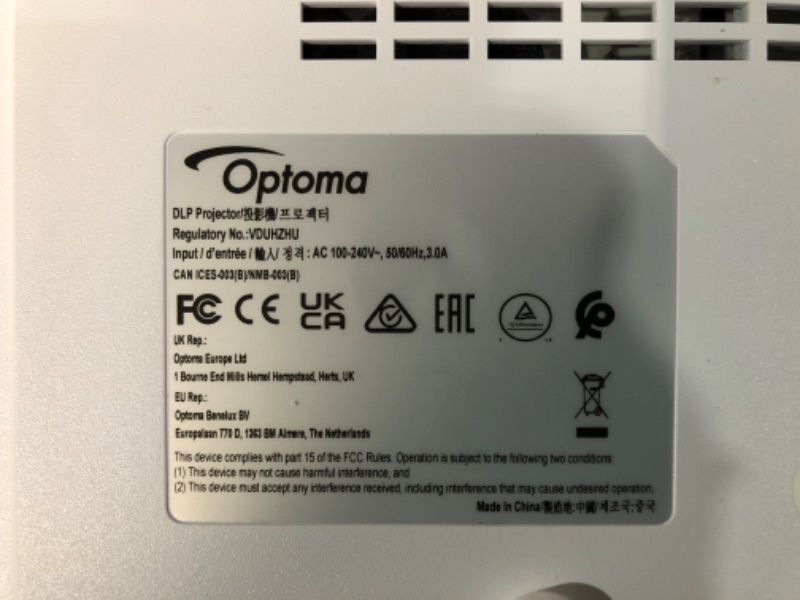 Photo 5 of Optoma UHZ45 4K UHD Laser Home Theater/Gaming Projector