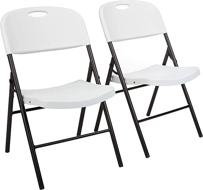 Photo 1 of Amazon Basics Folding Plastic Chair, 350-Pound Capacity 2-pack