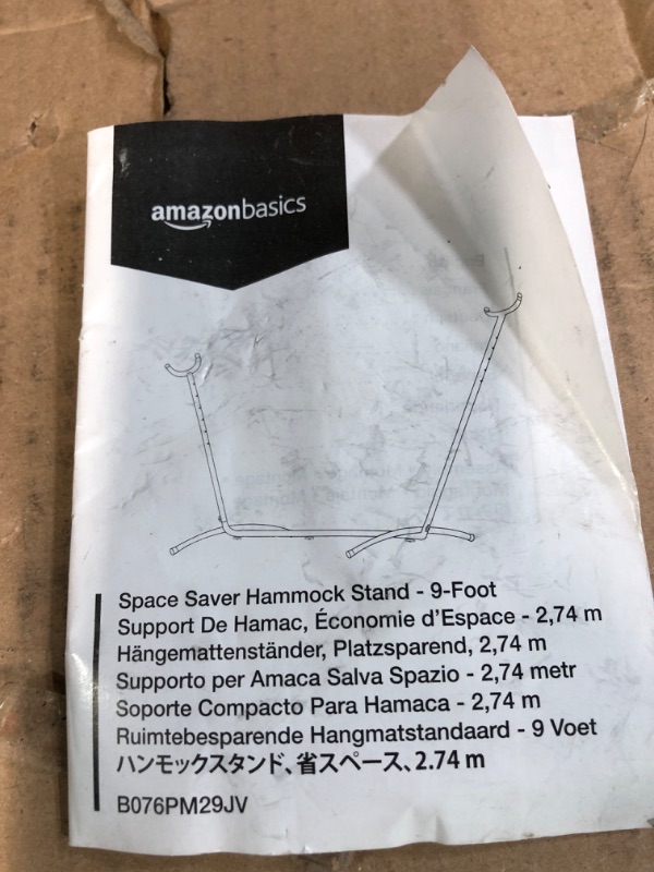 Photo 1 of **PARTS ONLY**MISSING CENTER BAR** Amazon Basics Double Hammock with 9-Foot Space Saving Steel Stan