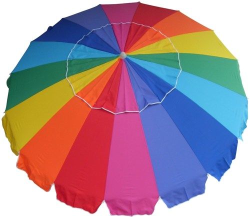 Photo 1 of 16-panel Rainbow Self Anchoring Beach Umbrella