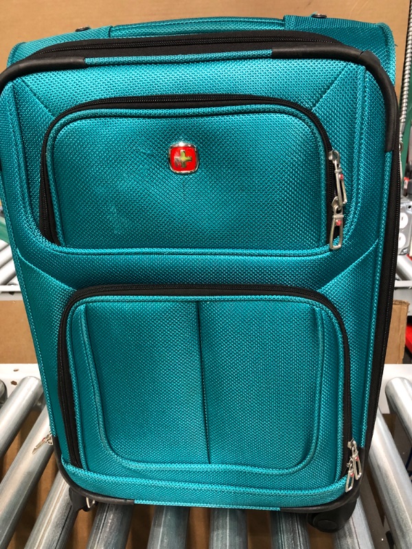 Photo 1 of SwissGear Teal 21- Inch Carry on Sofside Spinner Suitcase