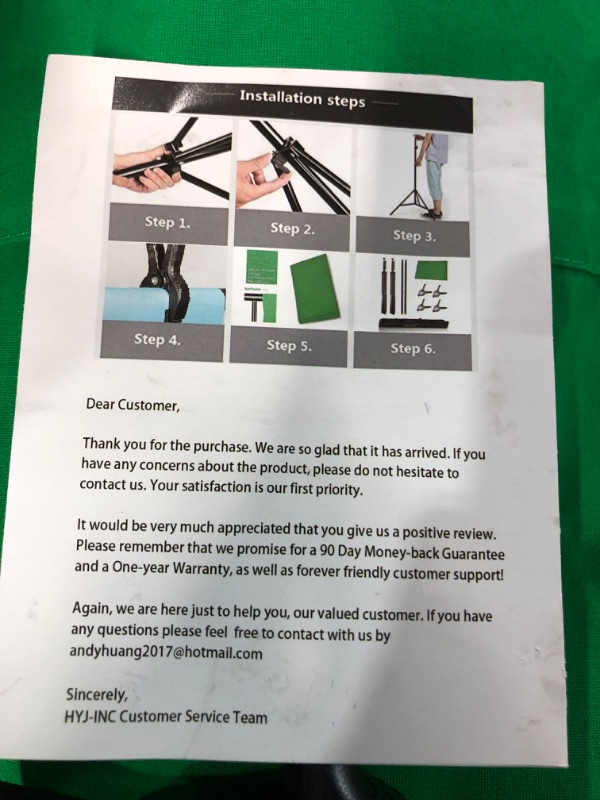 Photo 7 of *USED/SEE NOTES* HYJ-INC Photo Video Studio 10 x12ft 100% Cotton Muslin Chromakey Green Screen Backdrop with 8.5 x 10ft Stand Photography Background Support System Kit Clamp, Carry Bag