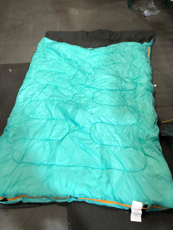 Photo 3 of *USED/MISSING PART* TETON Sports Cascade Double Sleeping Bag; Lightweight, Family Camping, Teal, 87" x 60"