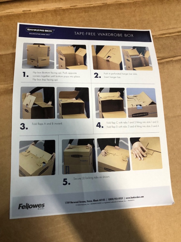 Photo 4 of *3 BOXES* Amazon Basics Wardrobe Clothing Moving Boxes with Bar - 20" x 20" x 34"