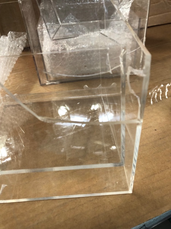 Photo 3 of **DAMAGED**2 Sets of 3 Crystal Clear Acrylic Cube Display Nesting Risers 