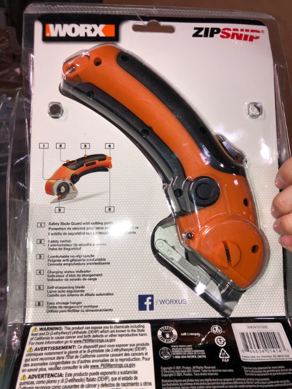 Photo 3 of WORX WX082L 4V ZipSnip Cordless Electric Scissors & Worx WX429L 4 Amp SAW 4.5" Electric Compact Circular Saw