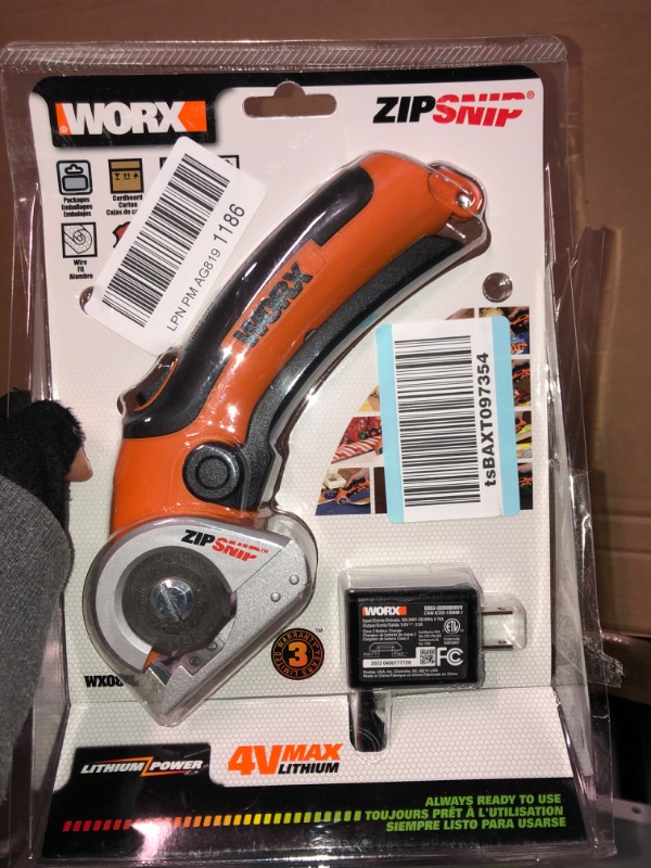 Photo 2 of WORX WX082L 4V ZipSnip Cordless Electric Scissors & Worx WX429L 4 Amp SAW 4.5" Electric Compact Circular Saw