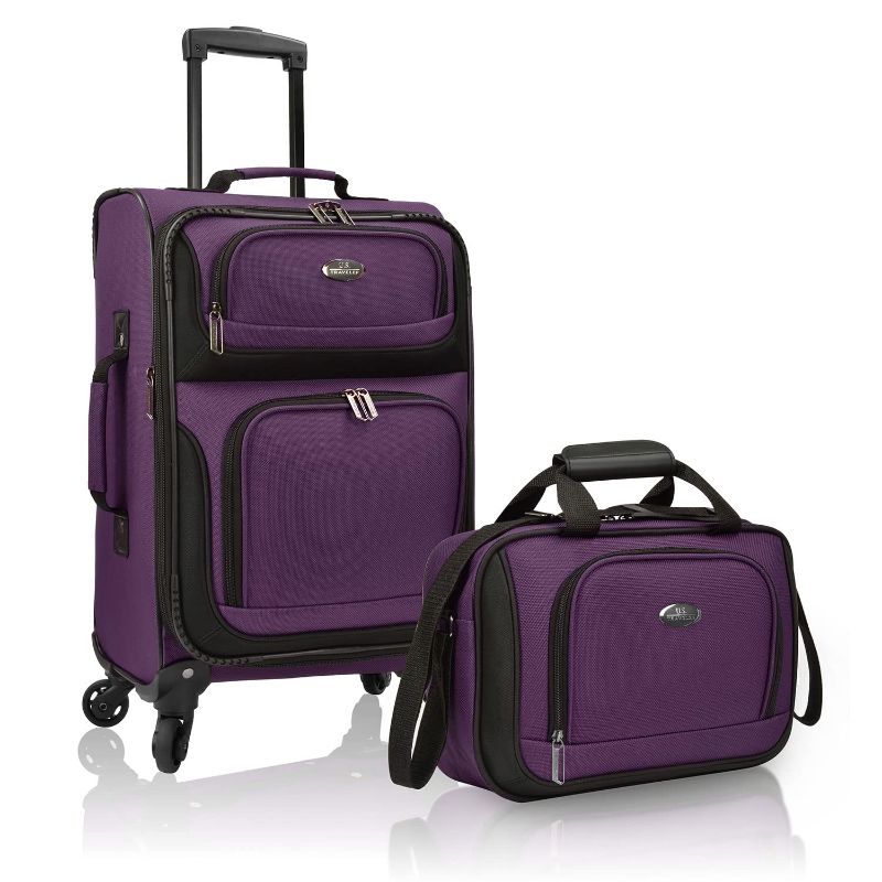 Photo 1 of **SEE NOTES**
U.S. Traveler Rio Rugged Fabric Expandable Carry-on Luggage Set 4 Wheel Purple